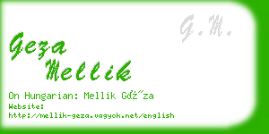 geza mellik business card
